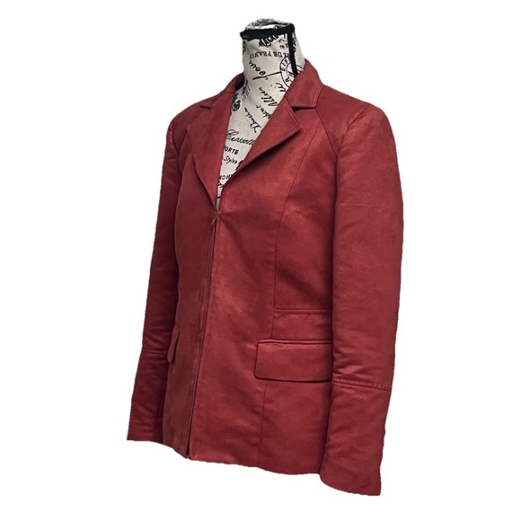 NYGARD Vtg Y2k 8 Suede Blazer Jacket Rust Orange Southwestern Western Rodeo Prep - Picture 2 of 8